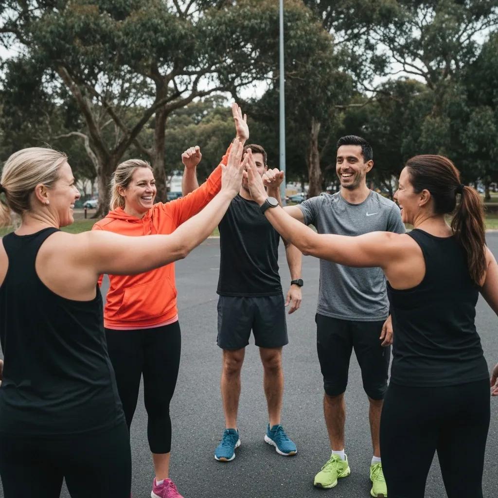Auburn fitness community celebrating achievements together in a supportive environment