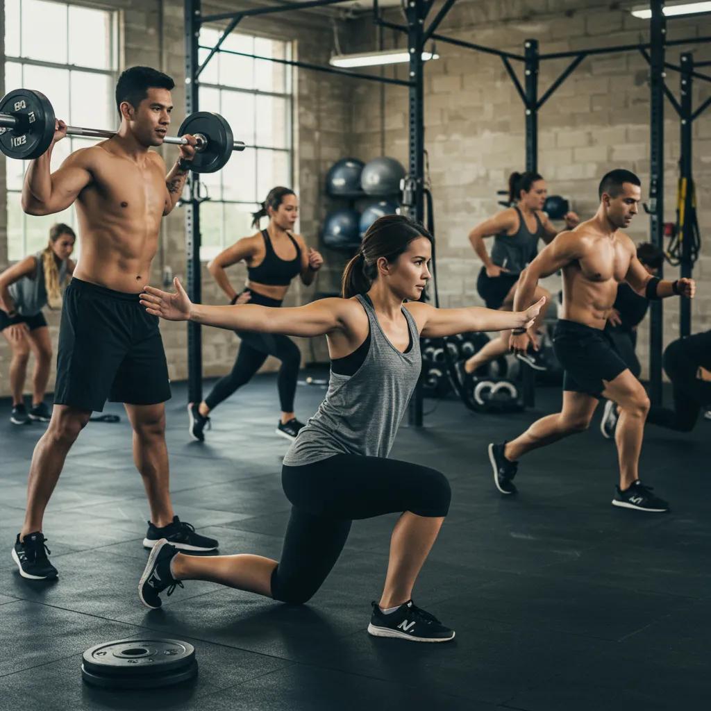 Individuals achieving diverse fitness goals with the help of personal trainers, illustrating the effectiveness of personalized coaching