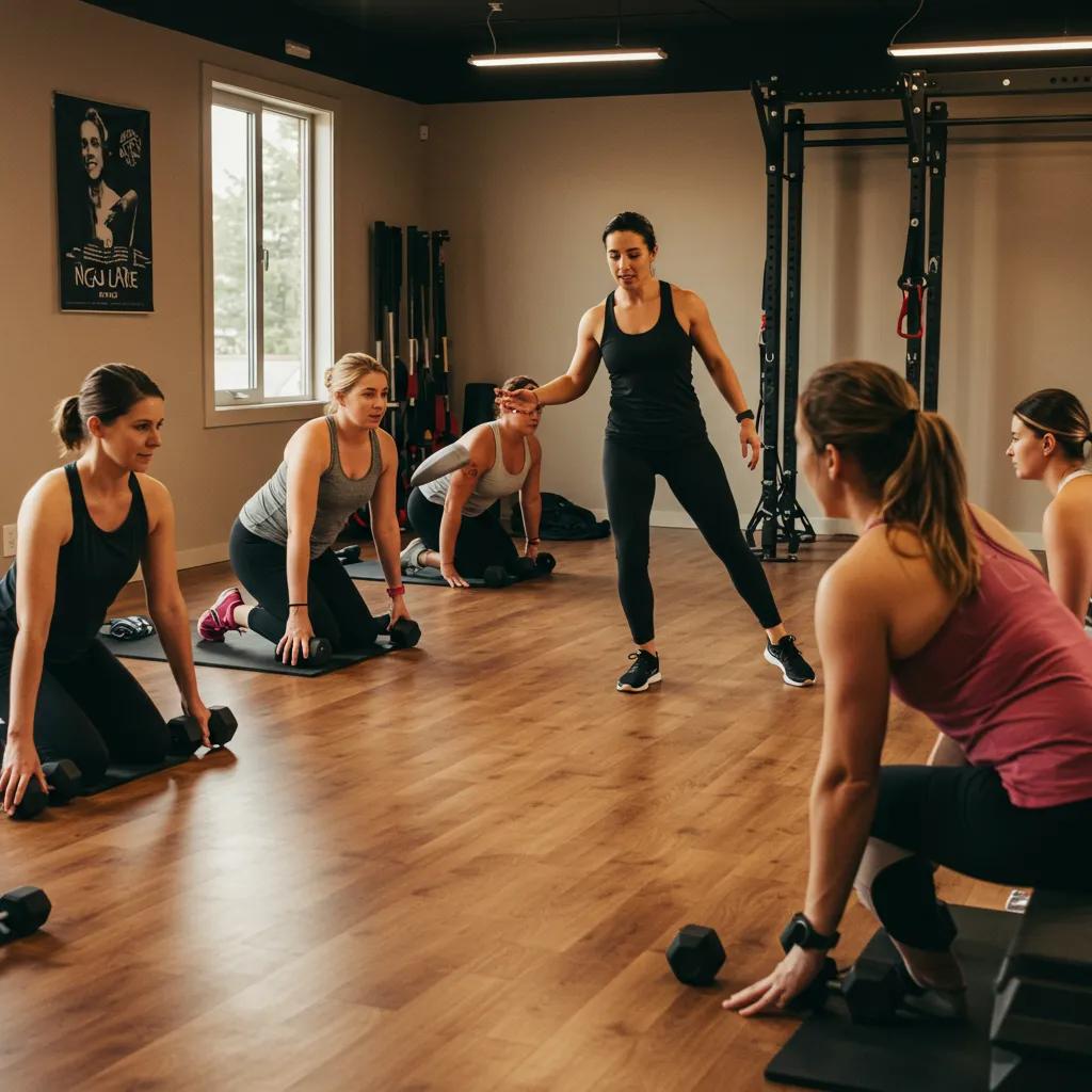 Women participating in a small group training session, highlighting community and personalized coaching in Auburn