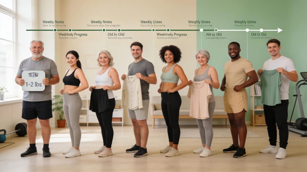People who lose weight at a gradual, steady pace of about 1 to 2 pounds